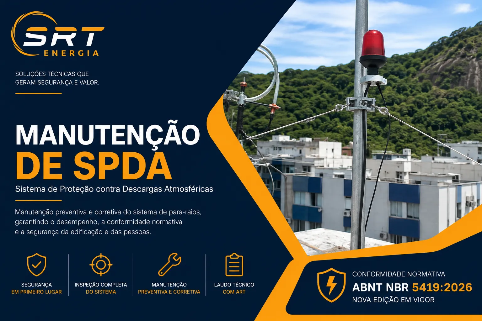 Manutenção de SPDA no Rio de Janeiro realizada pela SRT Energia